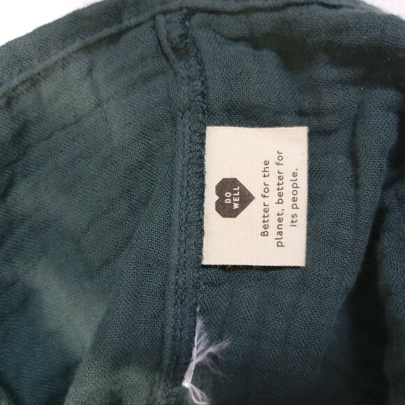 Madewell Blouse Womens Green Textured Long Sleeve V-Neck Button Details Size S - Picture 10 of 10